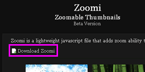 jQuery zoomi plugin